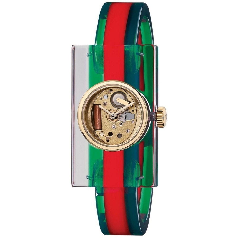 Gucci Transparent Green-red Web Bangle Bracelet